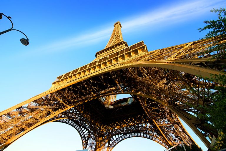 Eiffel Tower and sky